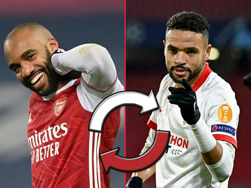 المهاجم المغربي لأشبيلة يوسف النصيري - مهاجم ارسنال ألكسندر لاكازيت