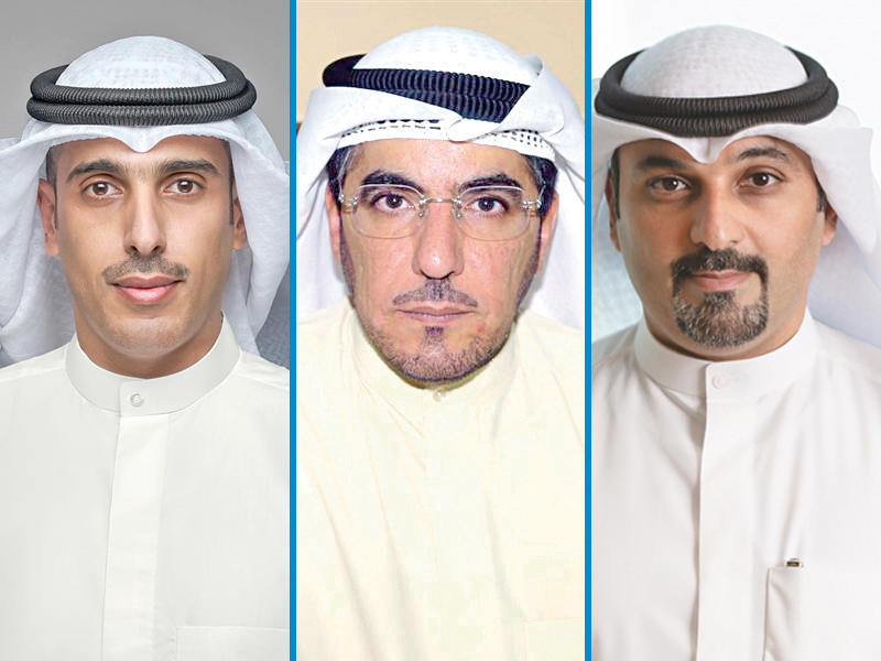 النواب مهند الساير وحسن جوهر وعبدالله المضف