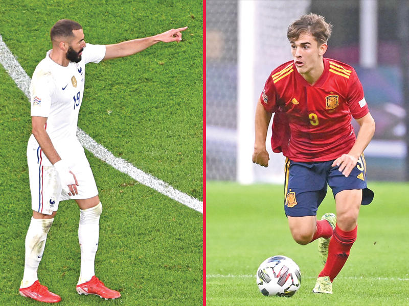 غافي نجم منتخب إسبانيا - بنزيمة نجم منتخب فرنسا