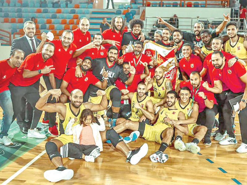 فرحة لاعبي الأهلي المصري بعد الفوز