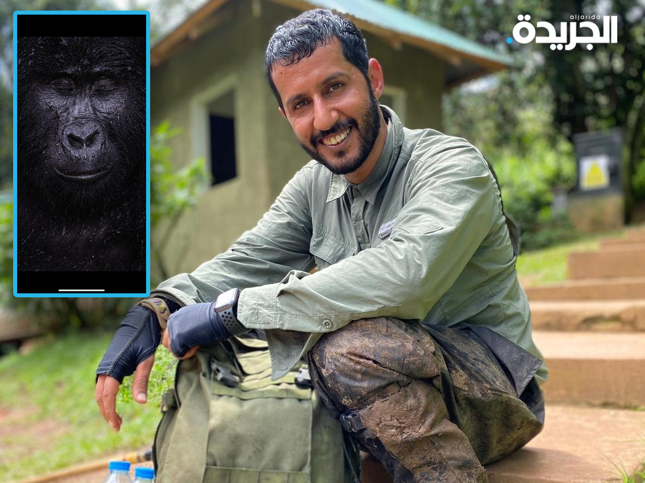 المصور الكويتي ماجد الزعابي مع الصورة الفائزة