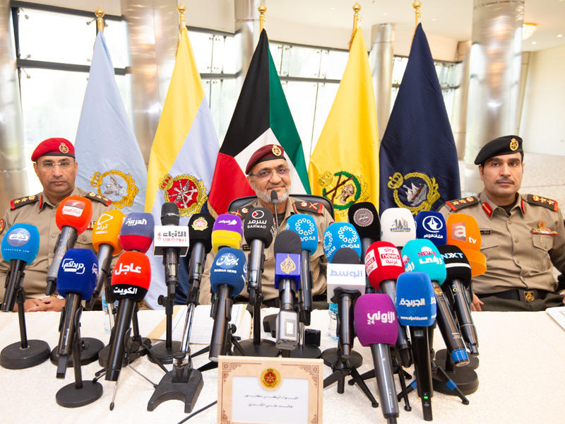 جانب من المؤتمر الصحافي لوزارة الدفاع   (تصوير نوفل إبراهيم)