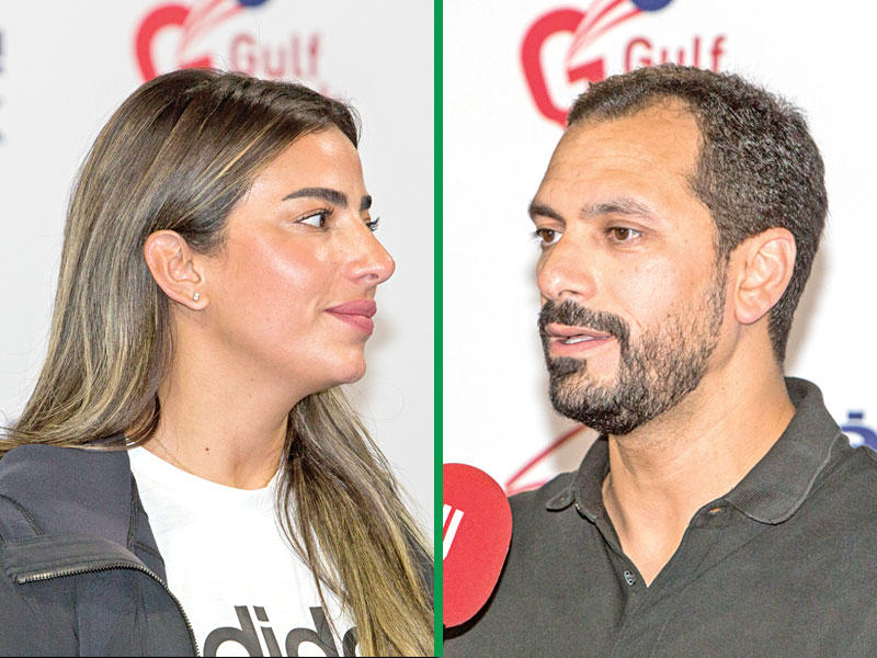 مساعد المدير العام للاتصالات المؤسسية في بنك الخليج أحمد الأمير  - المديرة في إدارة الاتصالات المؤسسية ريم حسن