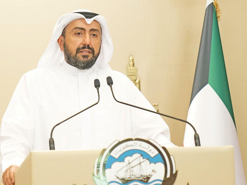 باسل الصباح متحدثاً خلال المؤتمر الصحافي أمس