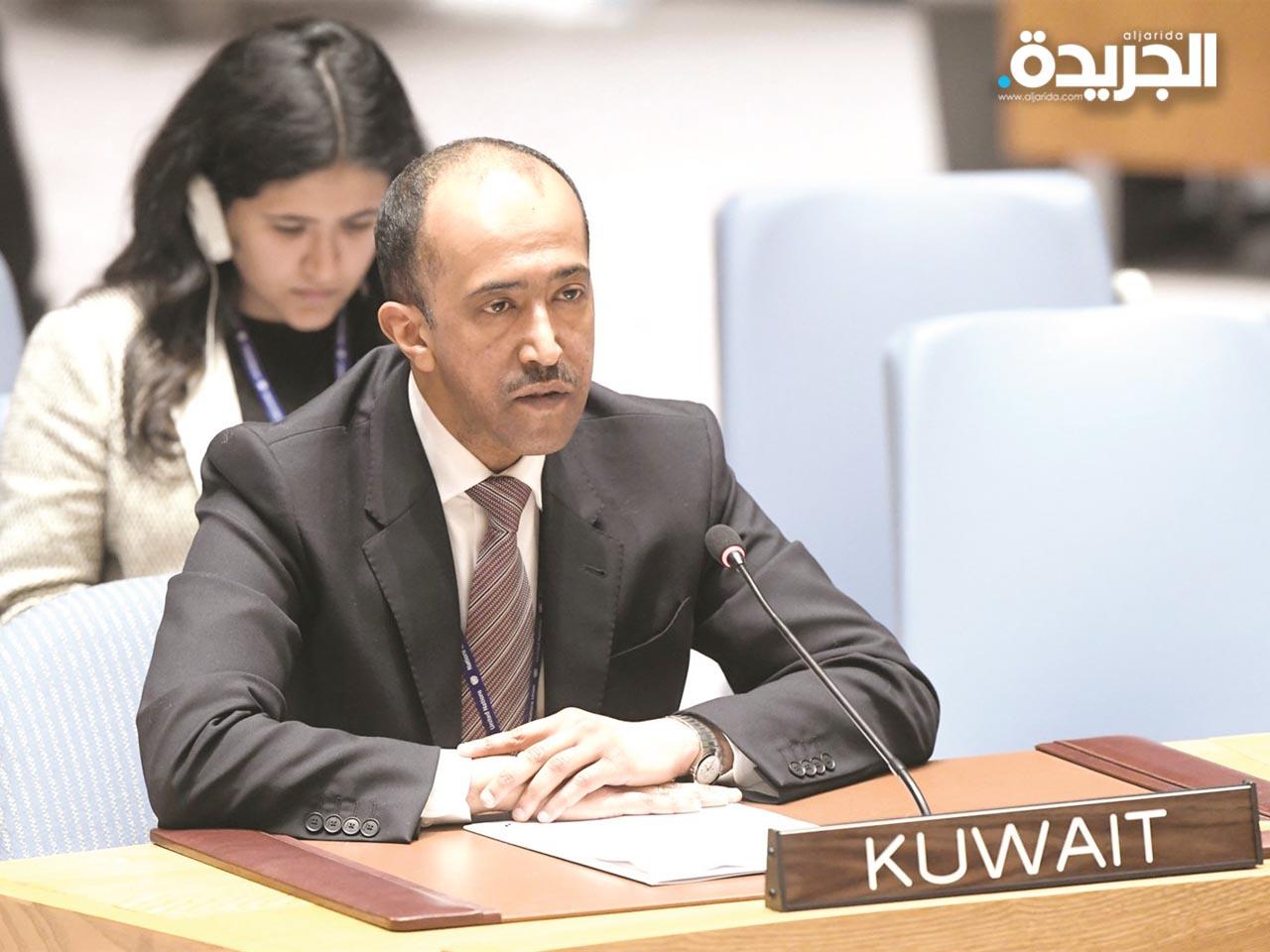 نائب مندوب الكويت الدائم لدى الأمم المتحدة الوزير المفوض بدر المنيخ