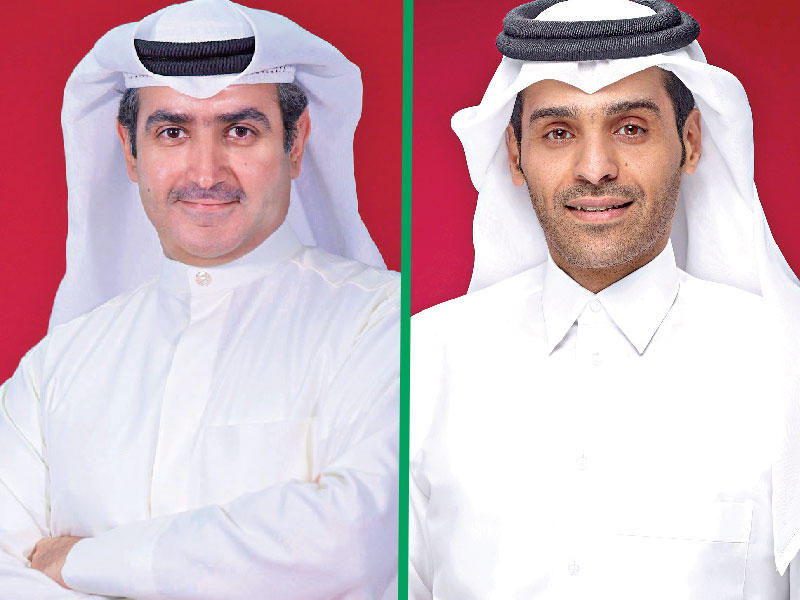 رئيس مجلس الإدارة لشركة Ooredoo الشيخ محمد بن عبدالله آل ثاني - الرئيس التنفيذي لشركة Ooredoo الكويت عبدالعزيز البابطين 