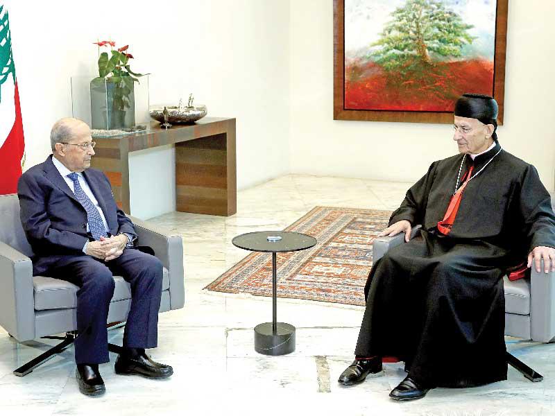 رئيس الجمهورية اللبناني ميشيل عون مستقبلاً البطريرك الماروني بشارة الراعي بالقصر الرئاسي في بعبدا أمسt (دالاتي ونهرا)