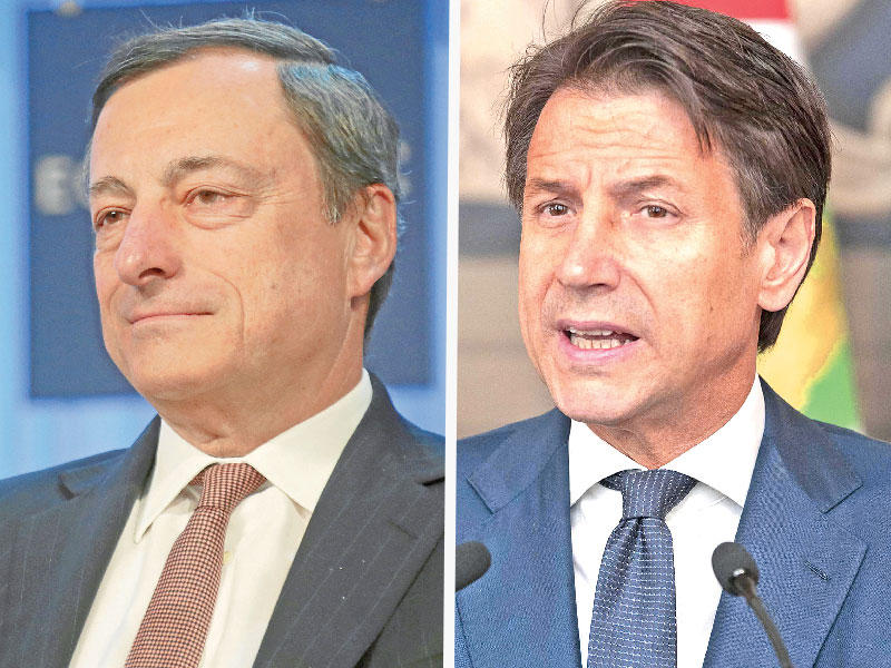 رئيس الوزراء جوزيبي كونتي  - رئيس الوزراء الإيطالي ماريو دراغي