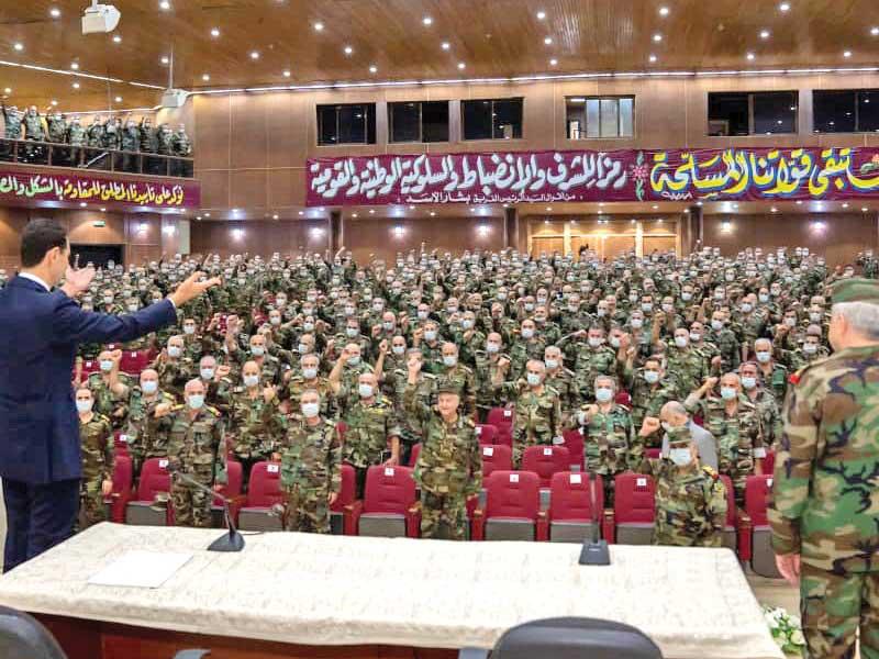 الرئيس السوري بشار الأسد يزور الأكاديمية العسكرية العليا بدمشق يوم الأربعاء t(سانا)