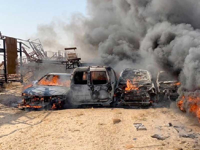  حريق مركبة وإمتداده الى 5 مركبات