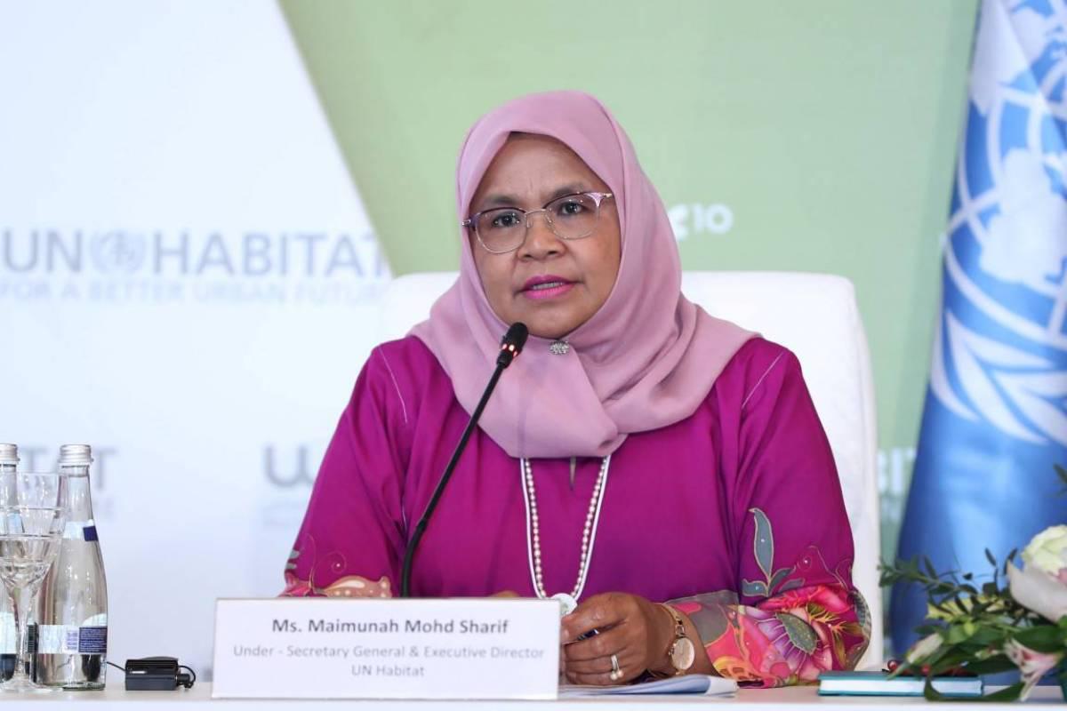  وكيلة الأمين العام للأمم المتحدة والمديرة التنفيذية لبرنامج الأمم المتحدة للمستوطنات البشرية (موئل) ميمونة شريف