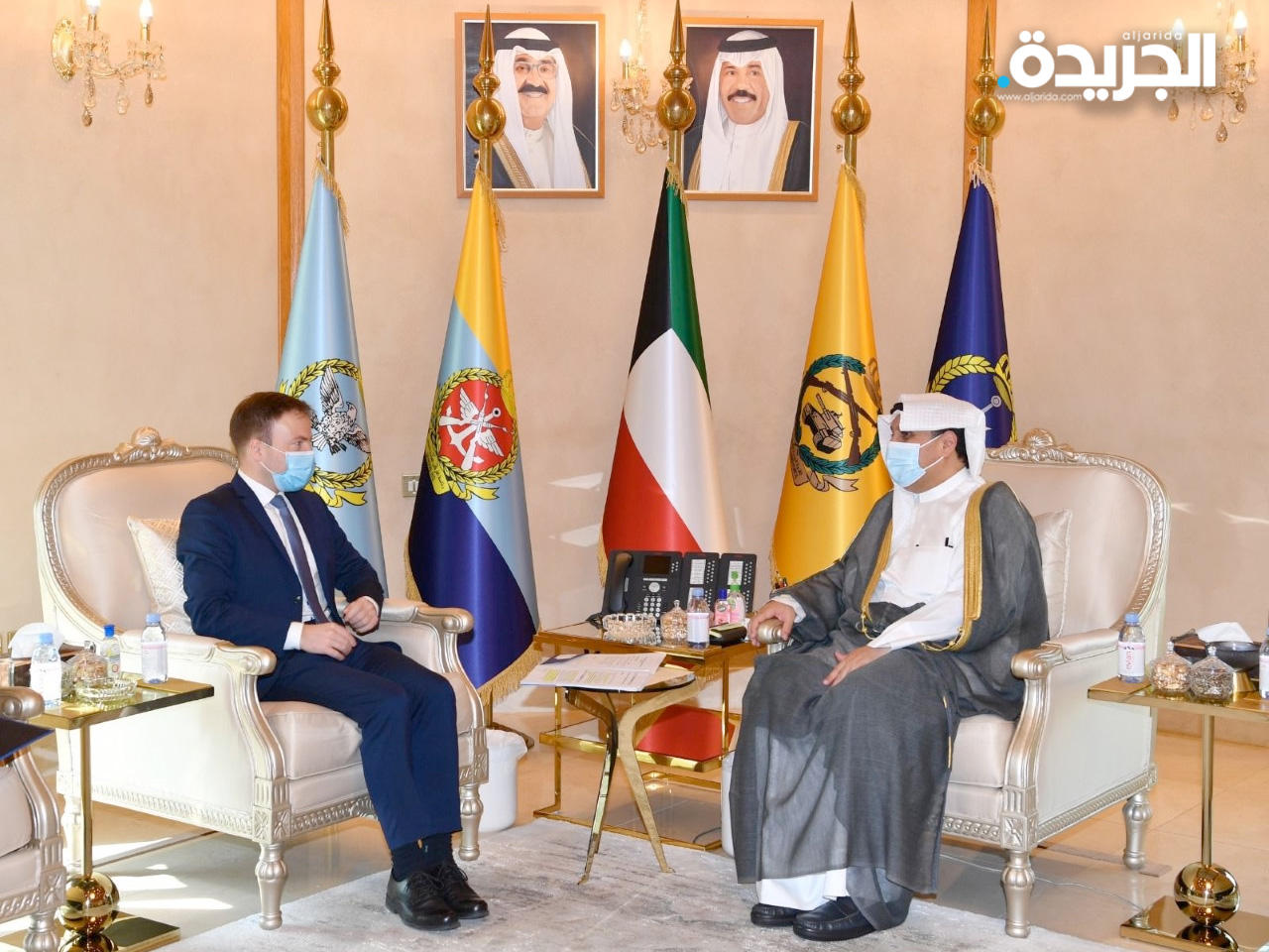 الجابر خلال استقباله رئيس وفد العلاقات مع دول شبه الجزيرة العربية في البرلمان الأوروبي