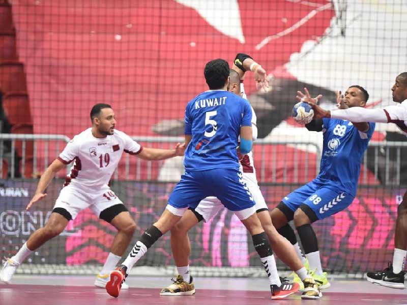 جانب من مباراة منتخبي الكويت وقطرn