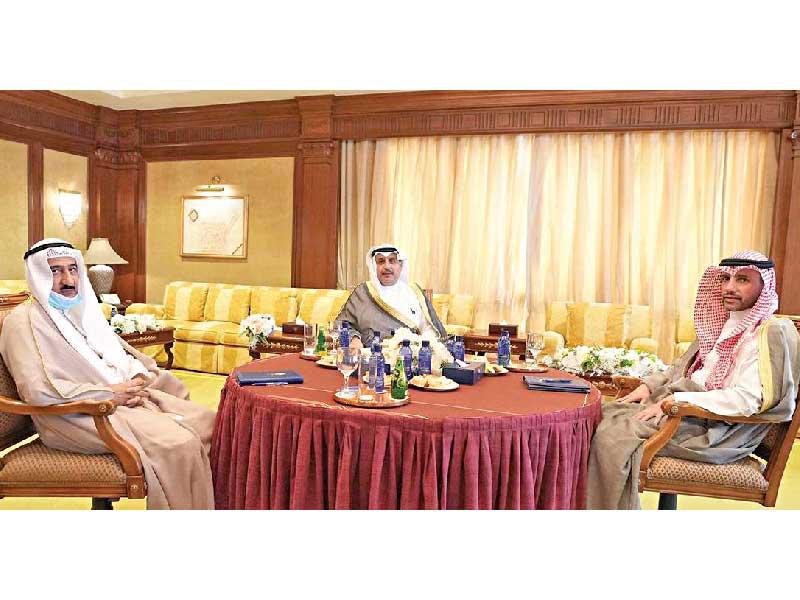 الغانم والجابر والعجيل في اجتماعهم أمس