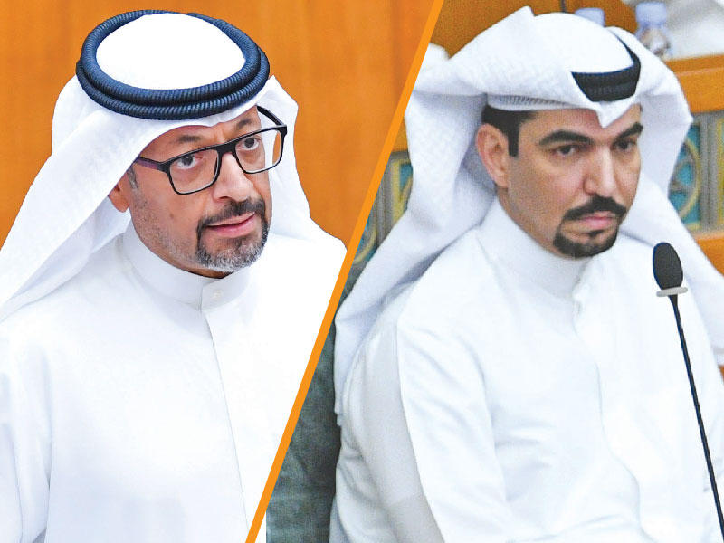 النائب علي القطان - وزير المالية وزير الدولة للشؤون الاقتصادية والاستثمار خليفة حمادة