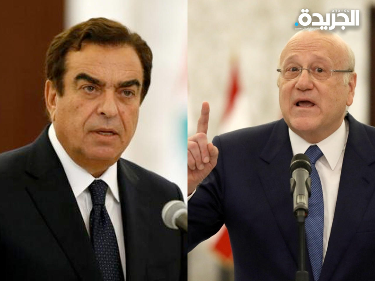 رئيس الحكومة اللبنانية نجيب ميقاتي ووزير الإعلام جورج قرداحي