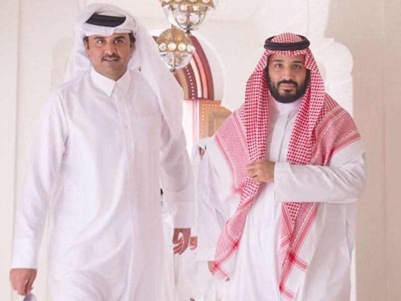 أمير دولة قطر تميم بن حمد آل ثاني و ولي العهد السعودي الأمير محمد بن سلمان