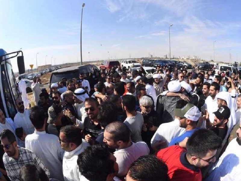 لحظة الإفراج عن المحكومين