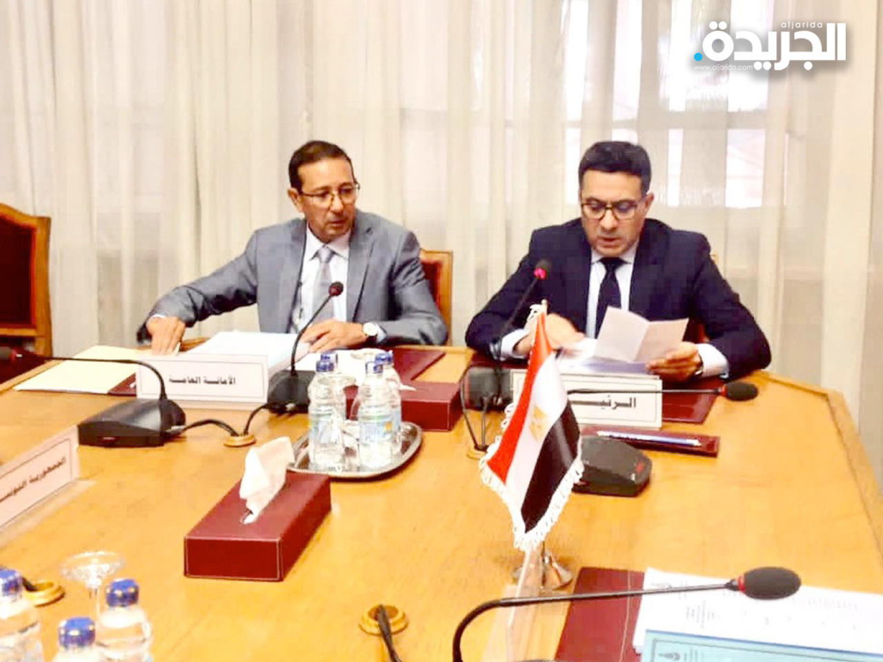 البكر خلال ترؤسه أعمال الاجتماع الـ «15» للمكتب التنفيذي للمجلس الوزاري العربي للمياه