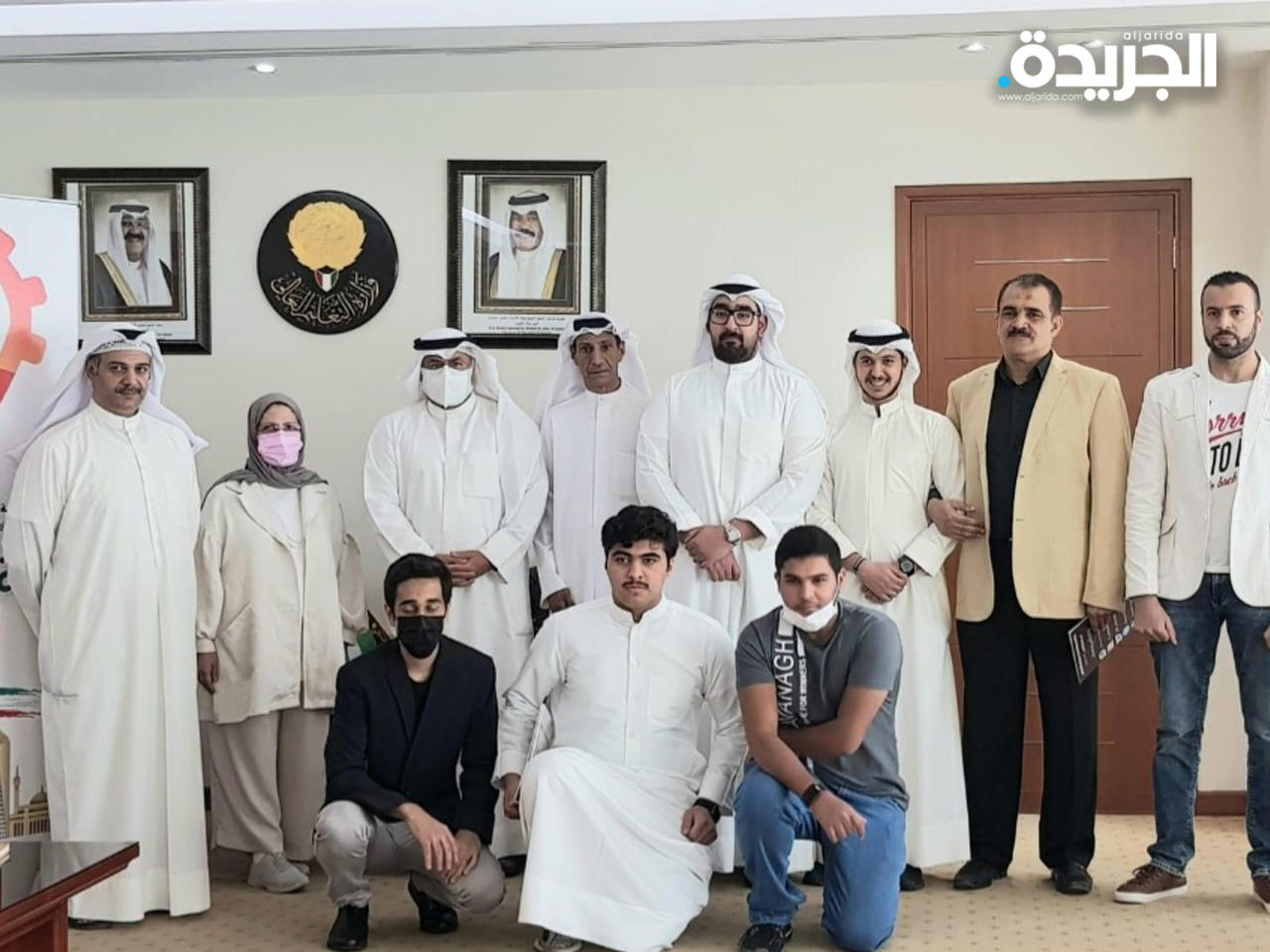 الوزير محمد الفارس ود. فاطمة الثلاب مع وفد الجمعية وفريق المستقبل