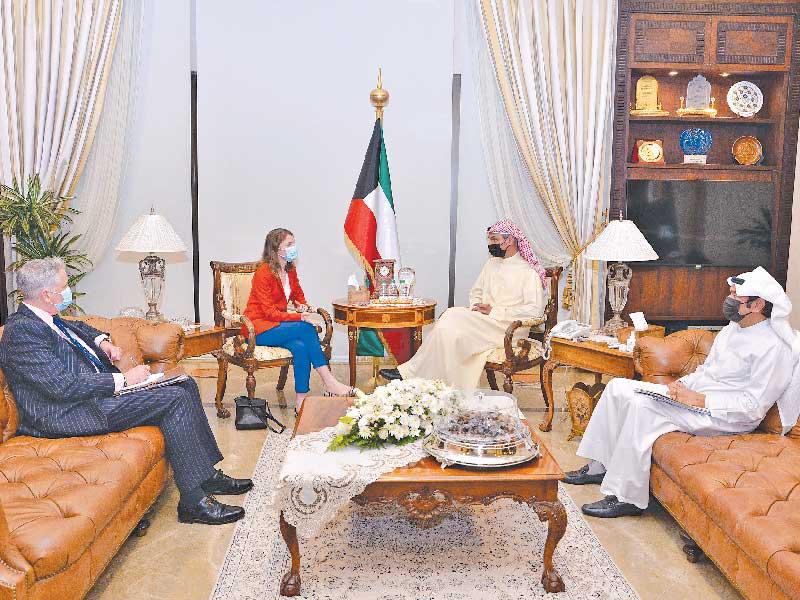  نائب وزير الخارجية السفير مجدي الظفيري خلال المباحثات مع لويس