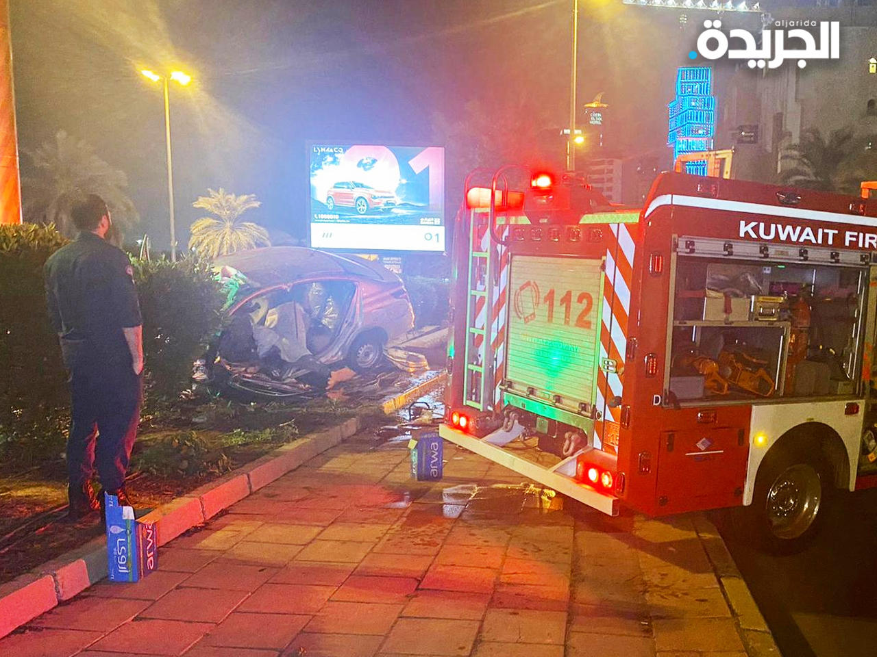 وفاة مواطنة في حادث تصادم مركبة بعمود على طريق الخليج العربي