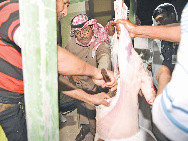 الوزير العلي يشرف على عملية إخراج المخدرات من أحشاء الماشية