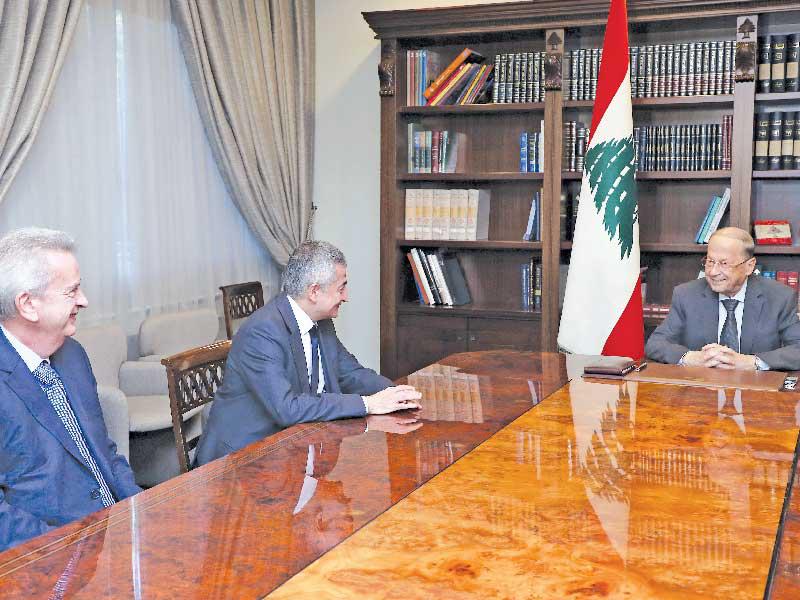 عون خلال الاجتماع مع سلامة وخليل أمس    (دالاتي ونهرا)