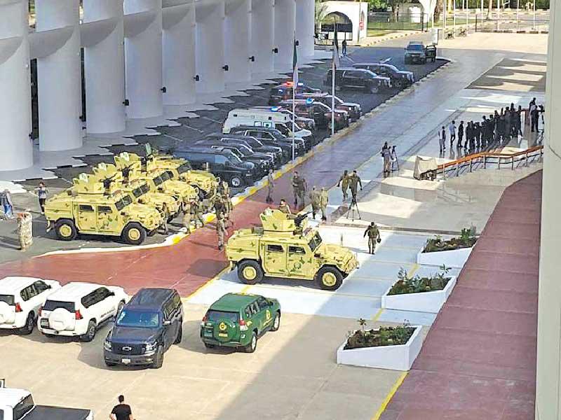 جانب من التمرين العسكري في مجلس الأمة