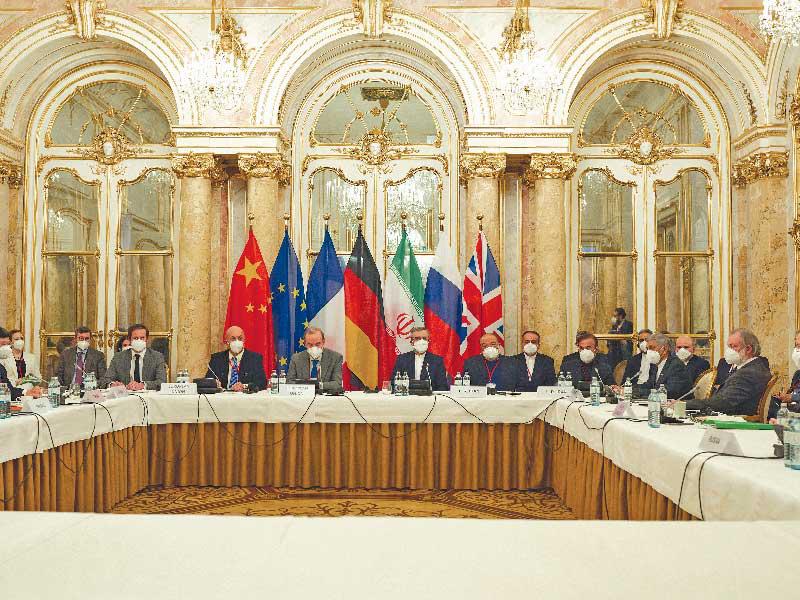 الاجتماع الأول لإحياء خطة العمل المشتركة الشاملة في فيينا أمس الأول (رويترز)