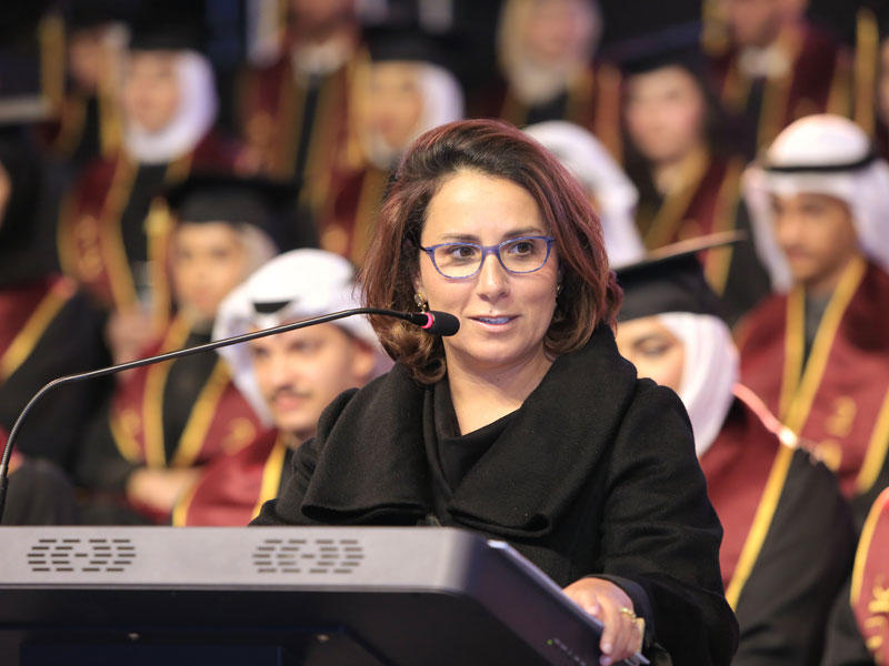 مؤسس ورئيس مجلس أمناء الجامعة الشيخة دانا ناصر الصباح متحدثة