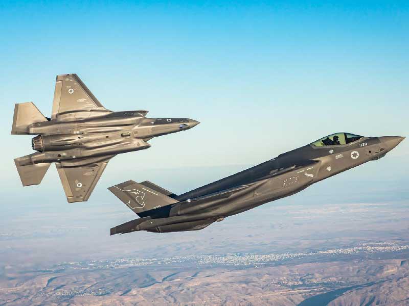 مقاتلتان إسرائيليتان من طراز F35 خلال طلعة جوية في 2020  