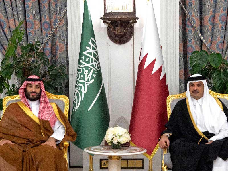  أمير قطر الشيخ تميم بن حمد آل ثاني وولي العهد السعودي الأمير محمد بن سلمان