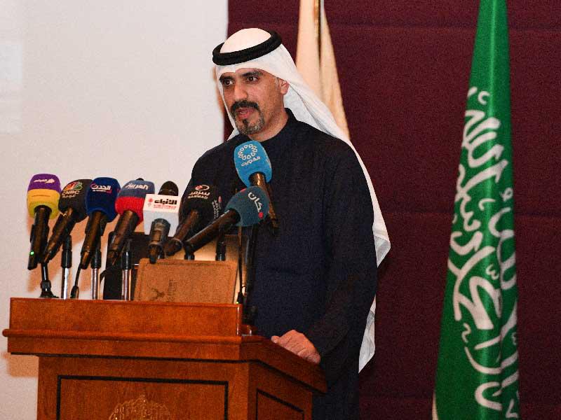 المدير العام لهيئة تشجيع الاستثمار المباشر الشيخ د. مشعل الجابر متحدثاً