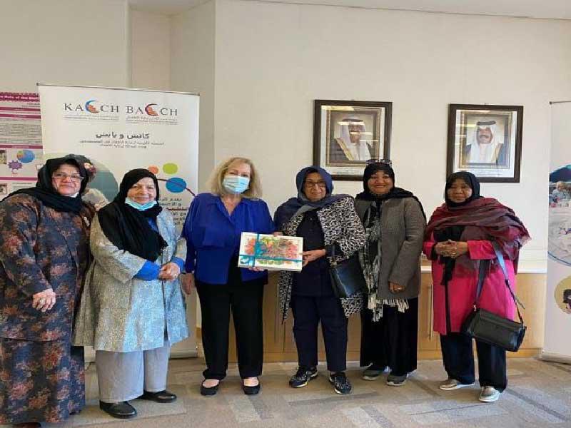 وفد «الاجتماعيين» خلال زيارة بيت عبدالله