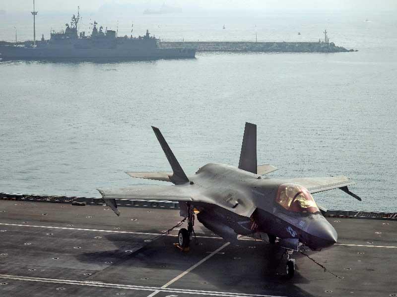 مقاتلة F35 خلال تدريبات في قبرص (ا ف ب)