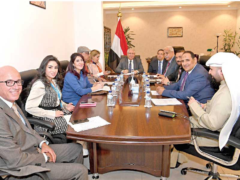 السفير المصري خلال اللقاء الصحافي