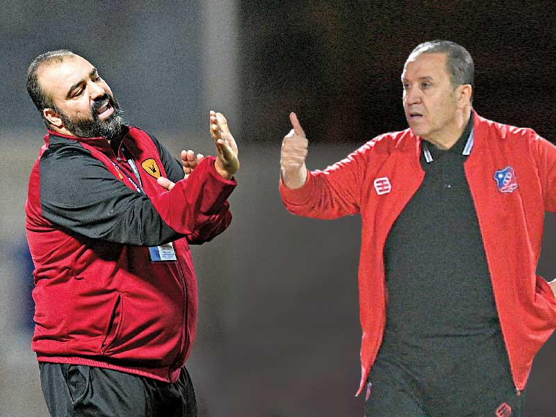 مدربا القادسية والكويت لكرة القدم  التونسي نبيل معلول والجزائري خيرالدين مضوي