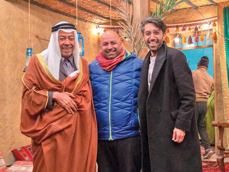 محمد أنور وبوشهري والفنان سعد الفرج في كواليس «محمد علي رود»