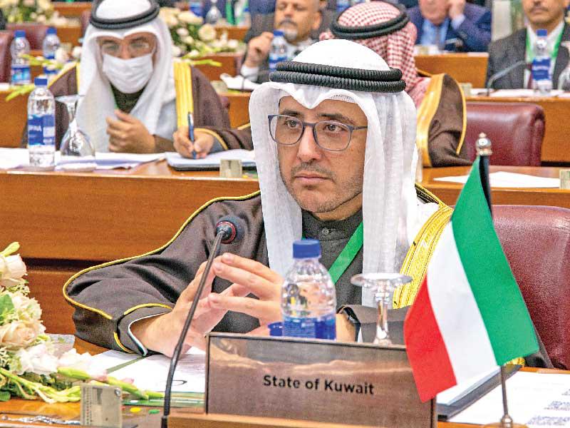 الناصر مترئساً وفد الكويت في إسلام آباد أمس t(وزارة الخارجية)