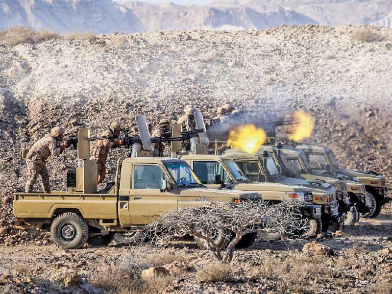 مناورات الحرس الثوري في ثلاث محافظات أمس  (أ ف ب)