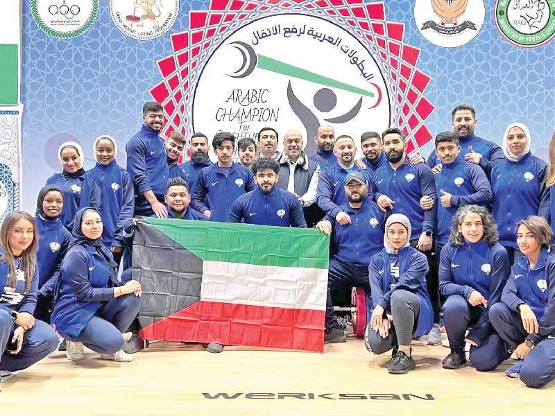 المنتخب الكويتي المشارك في البطولة العربية لرفع الأثقال في أربيل