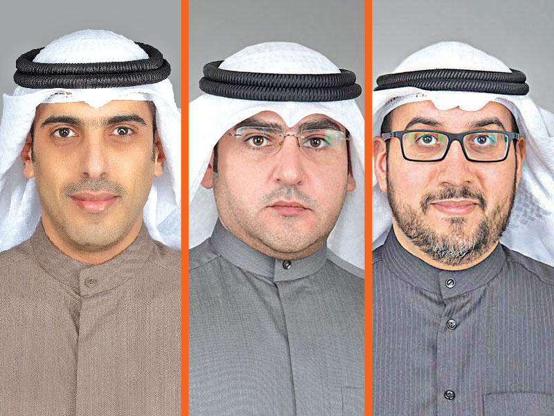 النائب اسامة الشاهين  - النائب عبدالكريم الكندري - النائب عبدالله المضف 