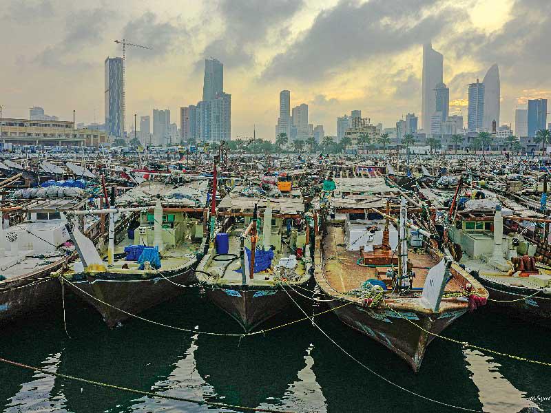 سفن الصيد في المراسي          (تصوير: عبدالمجيد الشطي) n