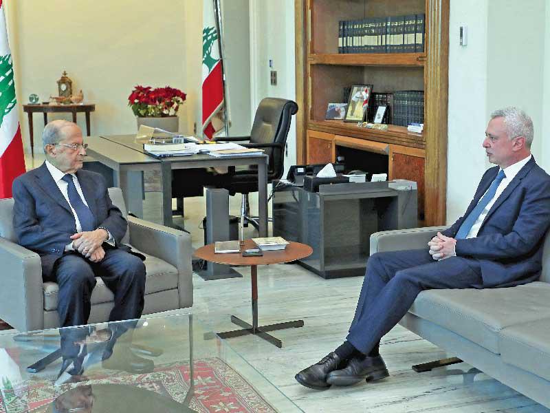 عون مستقبلاً فرنجية أمس في بعبدا