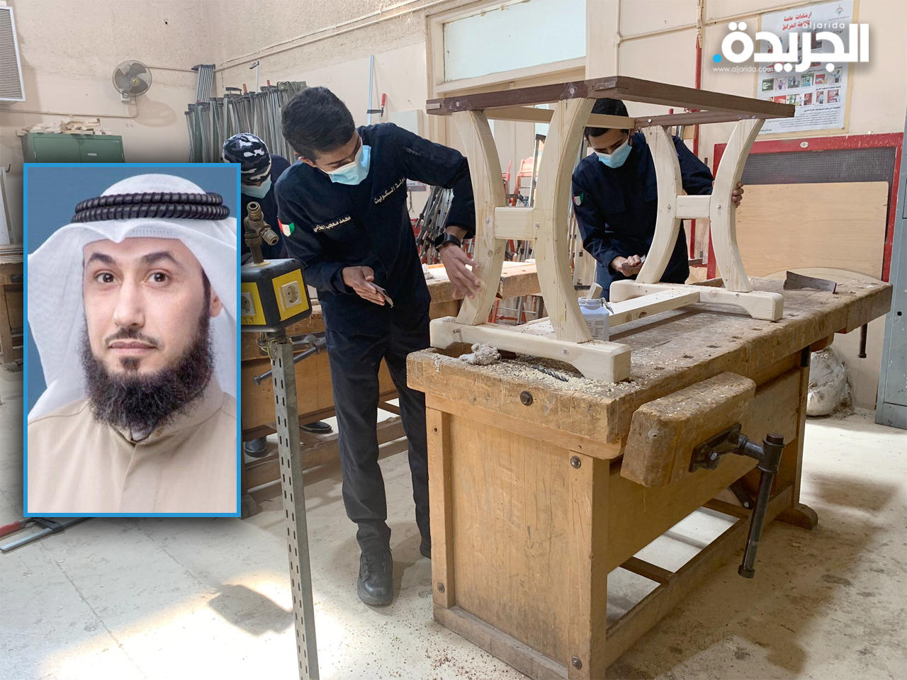 طلاب المعهد الصناعي.. وفي الإطار م. محمد الطويل