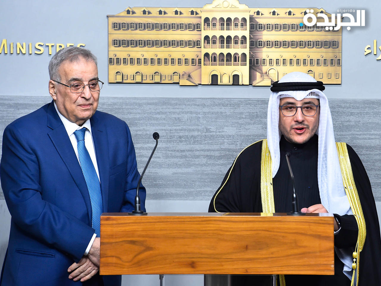 جانب من المؤتمر الصحفي في قصر بعبدا