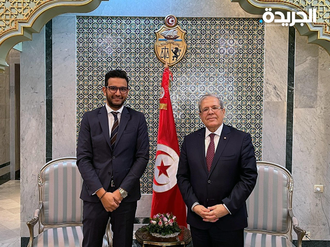 وزير الخارجية التونسي عثمان الجرندي والزميل ناصر الخمري