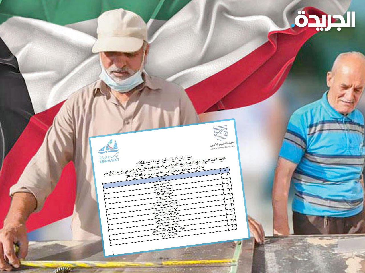 القائمة المؤهلة لإصدار وثيقة التأمين الصحي