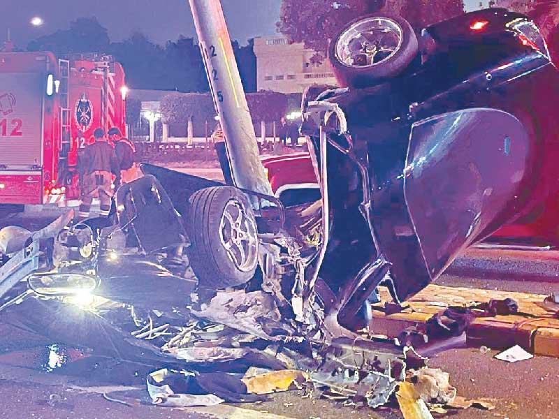 المركبة بعد الحادث 